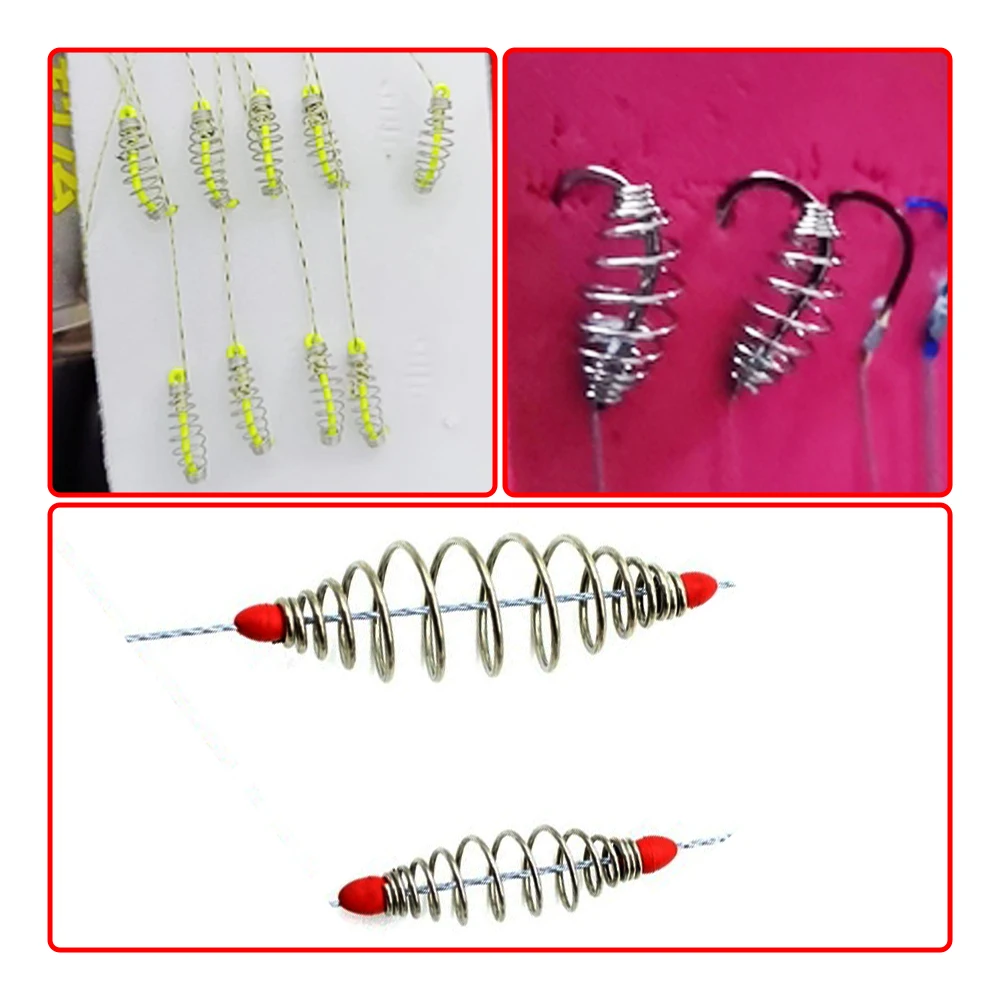 50pcs/lot Fishing Hook Carp Hook Barbed Swivel Spring Single Circle Explosion Hook Accessories Fishing Tackle