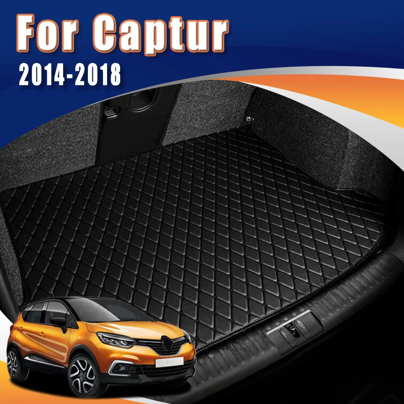 

Ковры в багажник автомобиля, коврики для Renault Captur 2014 2015 2016 2017 2018, автоаксессуары, интерьер автомобиля, коврики из искусственной кожи