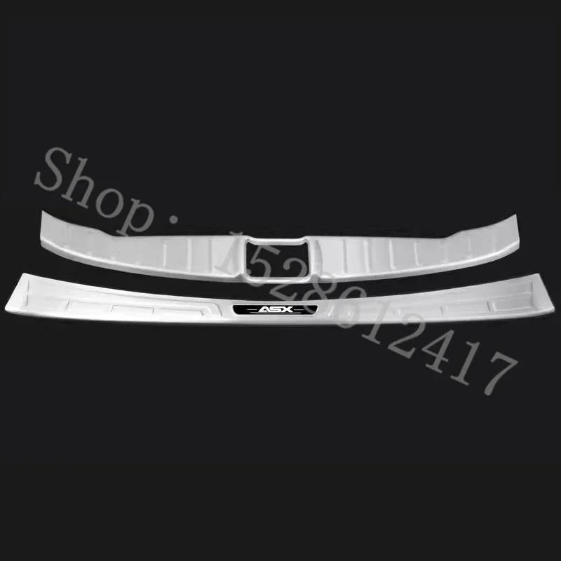 Fro Mitsubishi ASX 2020-2023 Rear Bumper Protector Sill Trunk Tread Plate Trim Accessories Welcome pedal trunk threshold