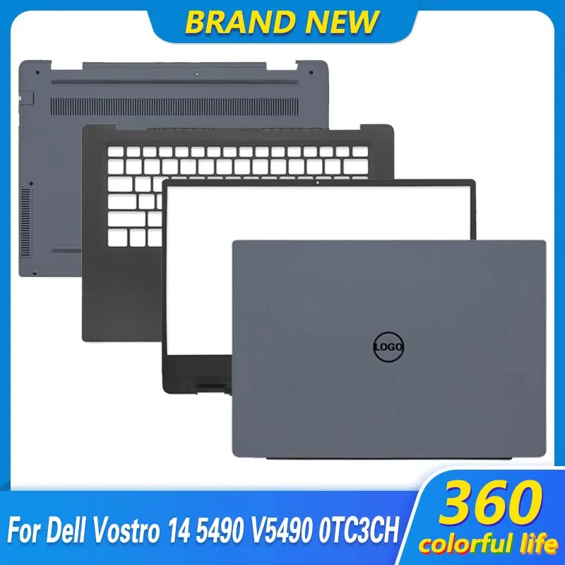 

New Laptop Screen Back Cover Palmrest Upper Case Lower Cover Front Bezel For Dell Vostro 14 5490 V5490 0TC3CH Topcase 0RDYJW