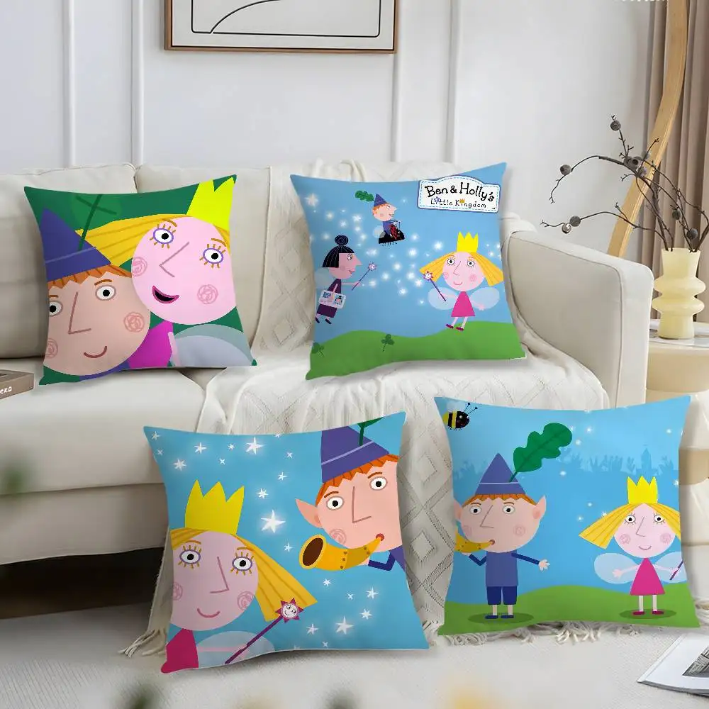 كيس وسادة من Ben and Hollys Little Kingdom قصير من القطيفة المطبوعة غطاء وسادة مربع رمي وسادة يغطي أريكة ديكور المنزل #1