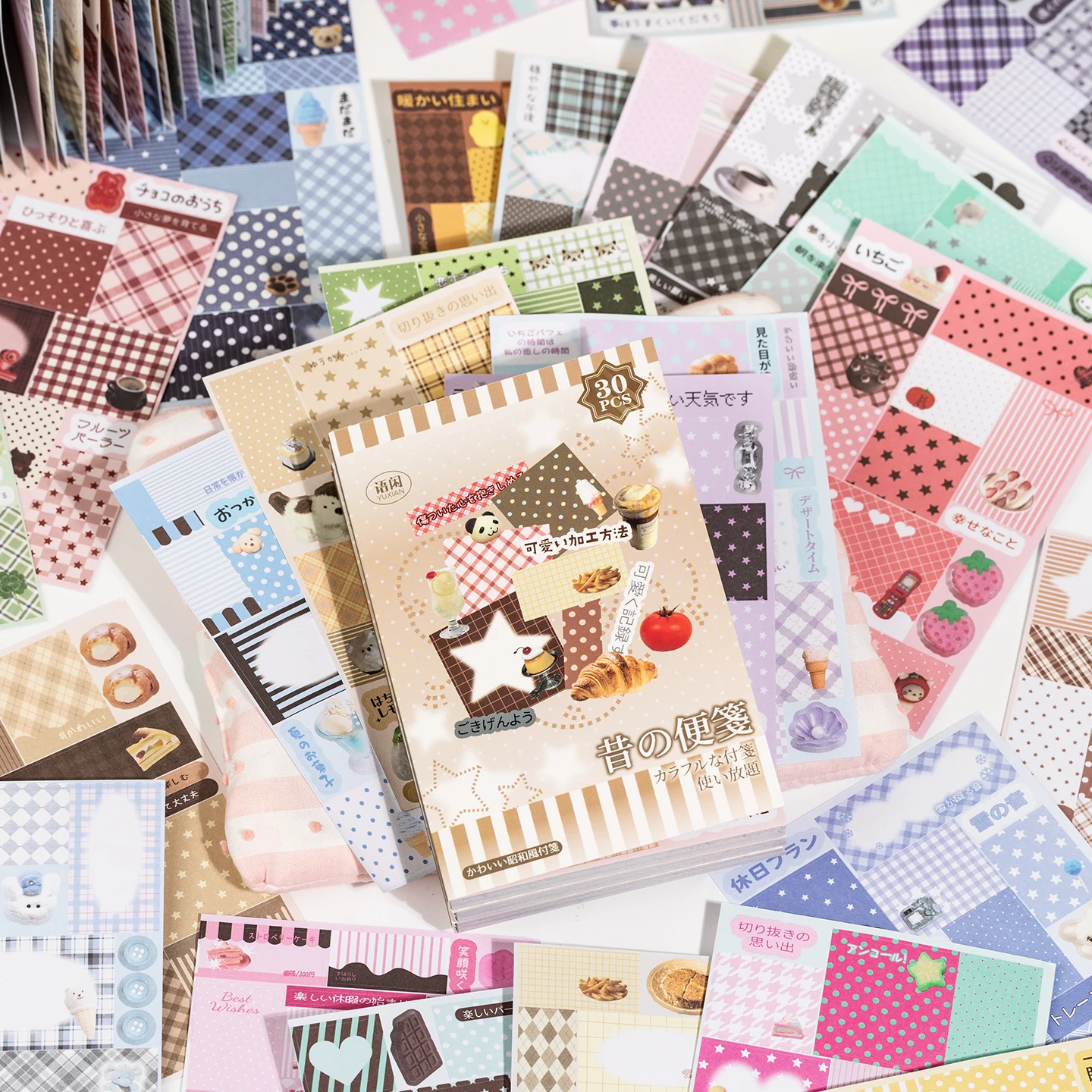 30 Sheets/Piece Vintage Memory Sticker Book Writable Memo Stickers DIY Journal Scrapbooking Material Message Note Decoration