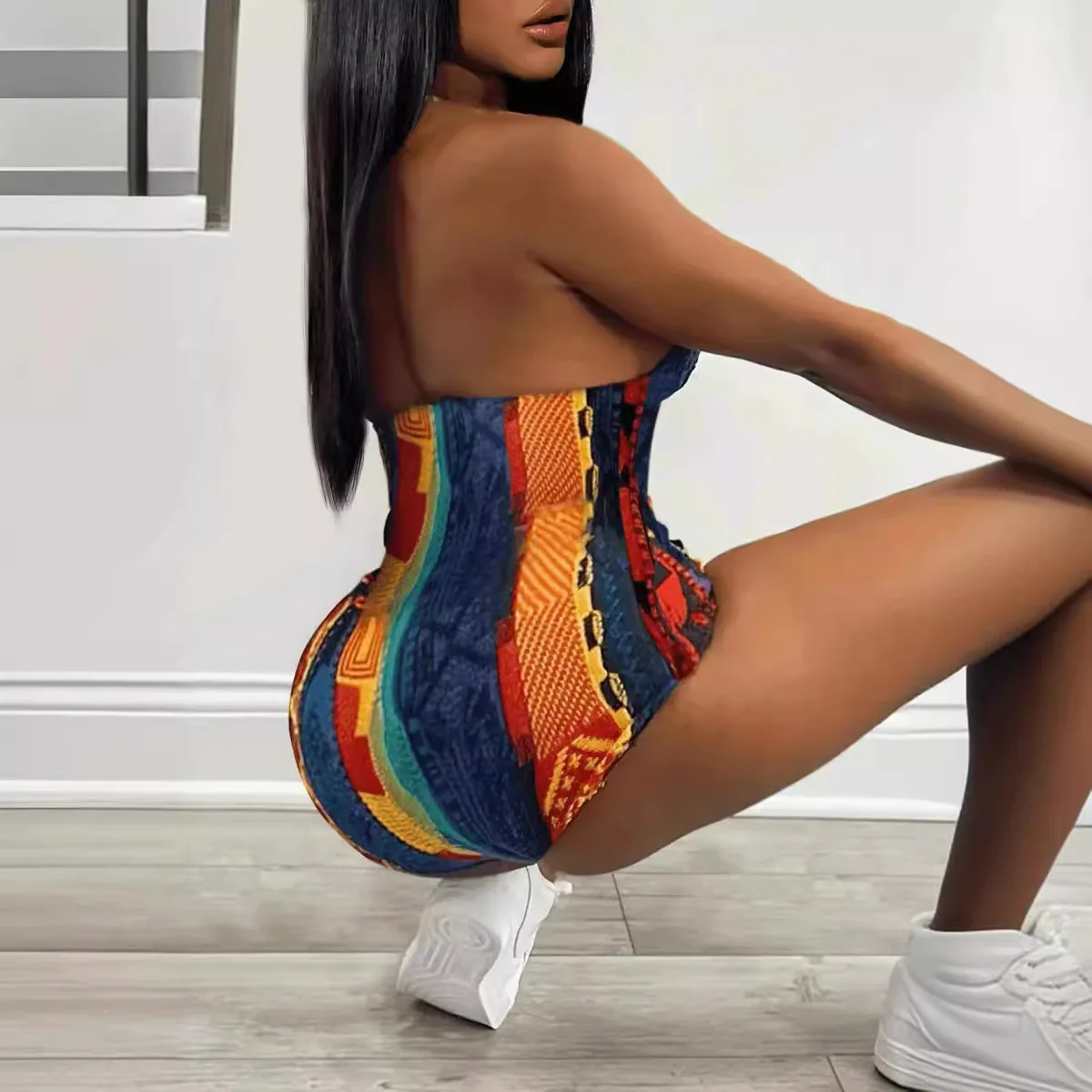 حللا النساء بلايسوت مثير قطعة واحدة الخامس الرقبة أكمام وزرة سراويل قصيرة حبال السروال القصير Y2k ثوب بودي كون 2025 نادي