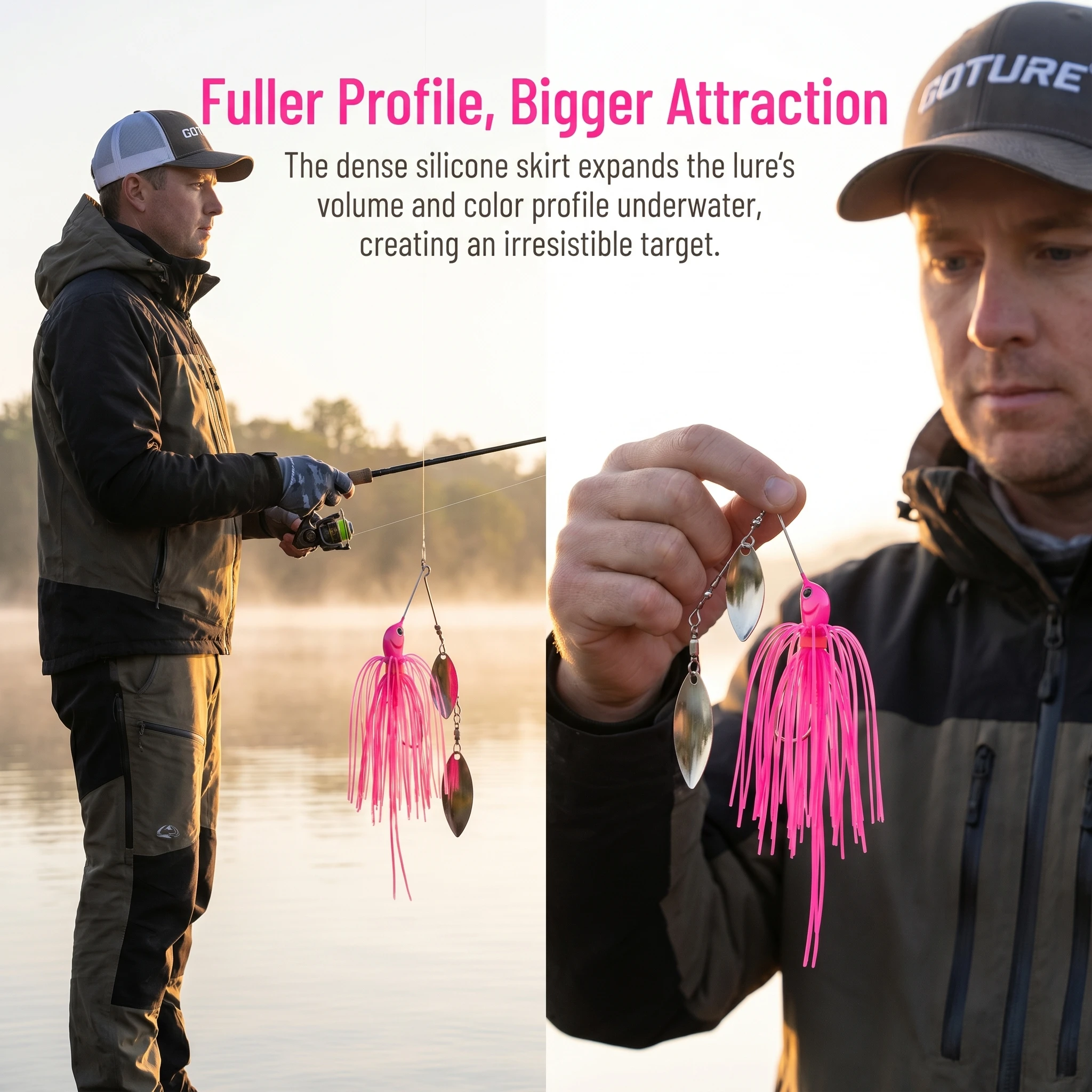 Goture Spinner Jig para salmón del mar con faldas y cucharas - imagen 3