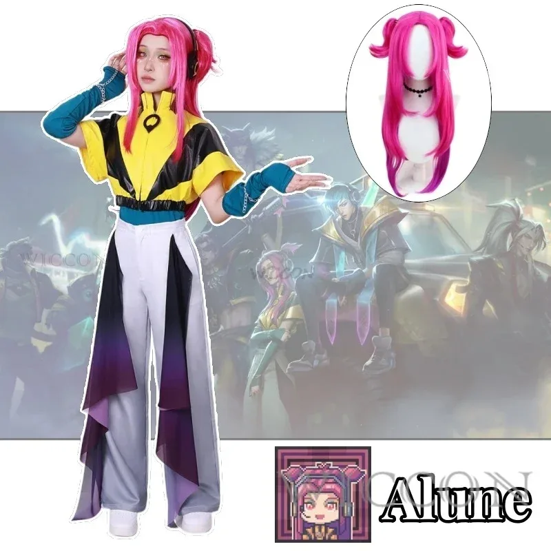 

Alune Game League of Legends LOL Cosplay Costume Clothes Wig Uniform Cosplay Alune Heart Steel Halloween Party Woman Alune