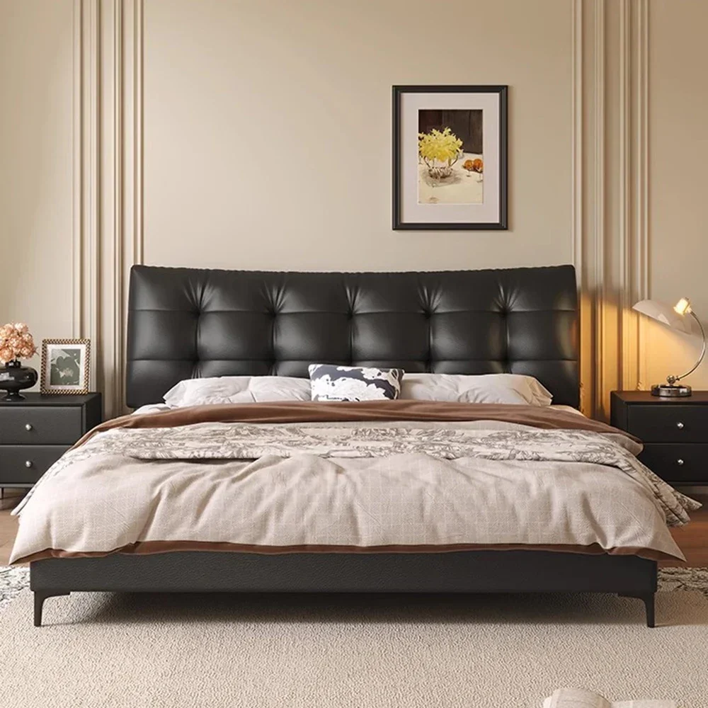 Queen Size 150x200cm King Bed Nordic Frame 180x200cm Upholstered Bed Storage Fancy Minimalist Full Size Home Bedroom Furniture