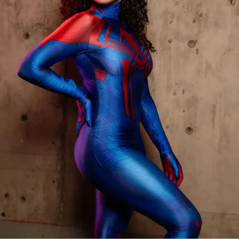 Vrouwen 2099 Spidercosplay Kostuum Volwassenen Meisjes Meisjes Superheld Zentai Halloween Bodysuit Party Jumpsuit Geen Masker