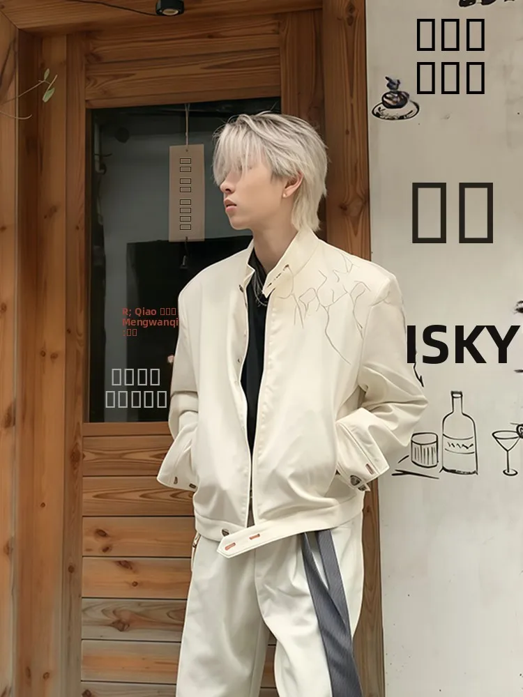 

ort Pad oulder Hype Yourself Thorns Jaet Men's Spring Autumn American Stand Collar Cleanfit Baseball orm Loose Fit ...