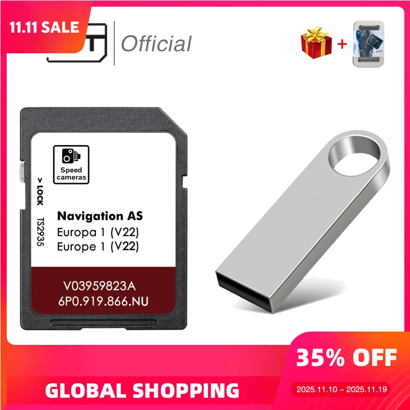 

Navi Europe Map Memory Navigation 6P0 MIB2 SD Card Compatible for Seat Leon Ateca Toledo Alhambra Ibiza Car 2025 Sat Nav