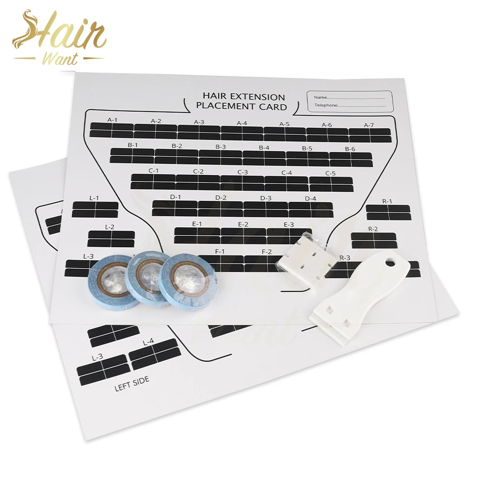 

Hair Want Paper Card Placement Board 3yard Roll Double-sided Hair Extension Tapes Correction Board Tape Remover Kit for Tape Ins
