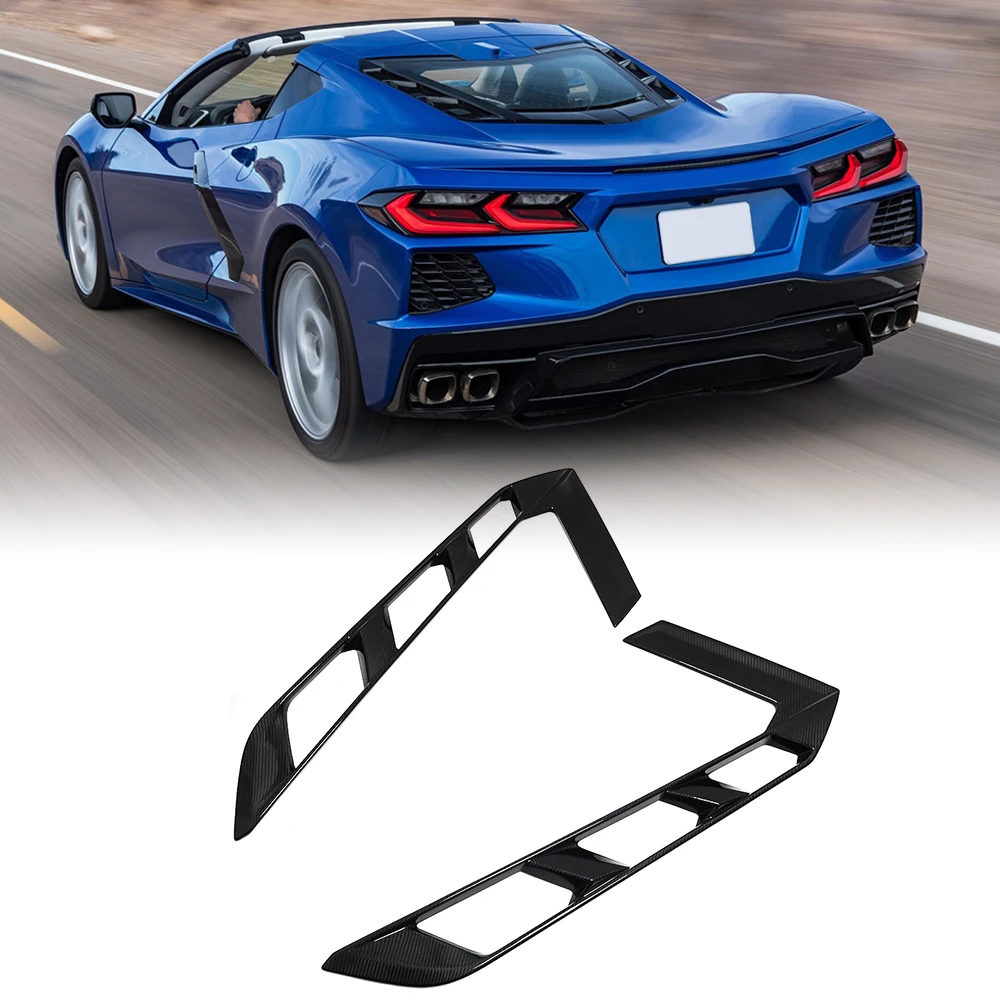 

For Chevrolet Corvette C8 Stingray Coupe Z51 Z06 2020-2024 Rear Window Hatch Vent Cover Dry Carbon Fiber Car Accessories Trim