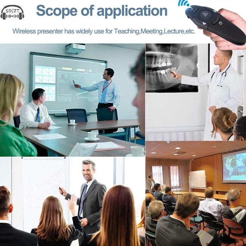 مُقدِّم عرض Powerpoint USB لاسلكي ، قلم قلب PPT ، مؤشر جهاز التحكم عن بعد ، ضوء أحمر ، مقدم للمعلم ، بمؤشر GHz