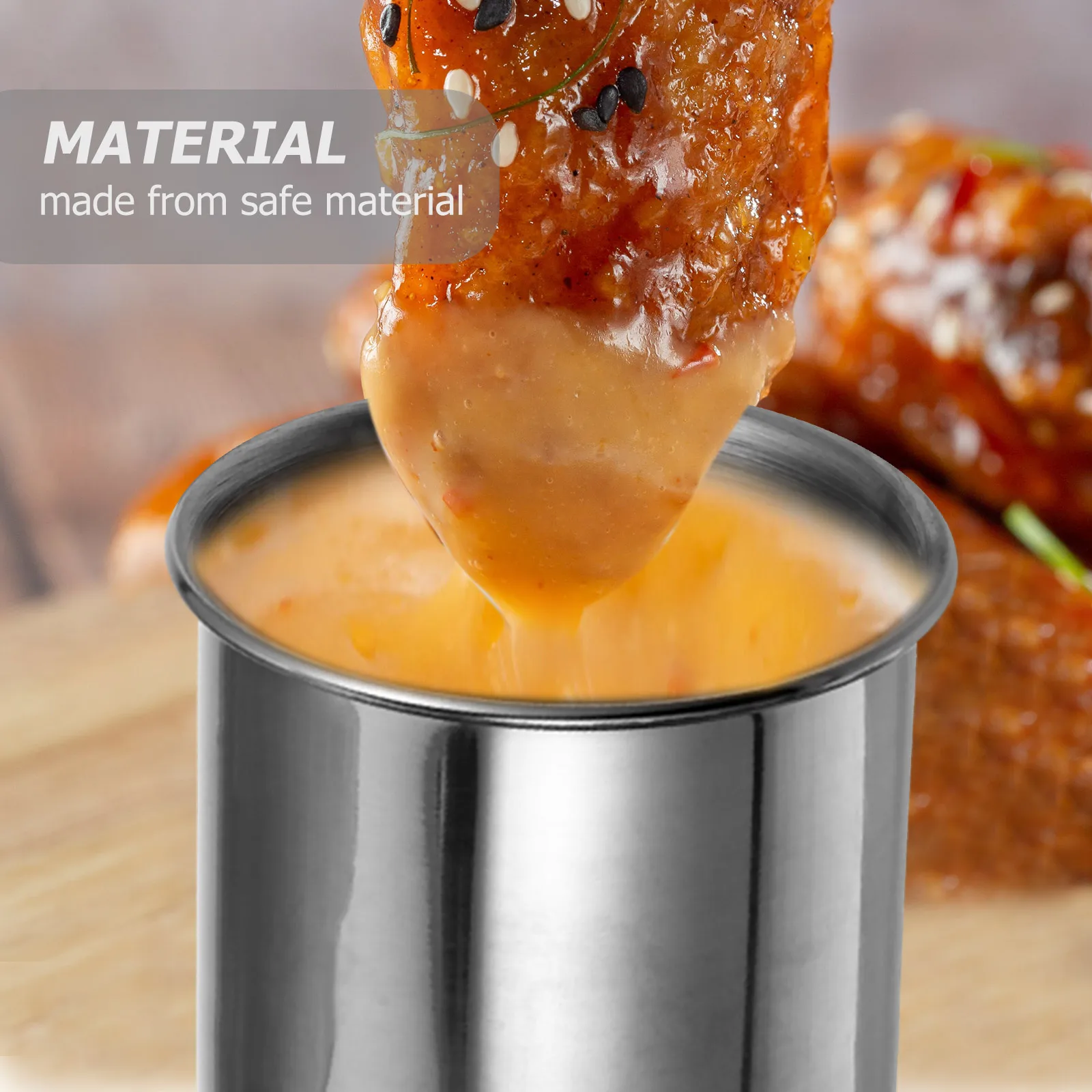 

Dipping Cup Sauce Cups Steak Dressing Stainless Steel Condiment Reusable Travel