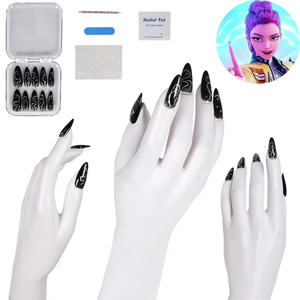 

Kpop охотники на демонов Руми дизайн ногтей косплей девушка группа идол реквизит для ролевых игр накладные ногти красота Хэллоуин карнавальный костюм аксессуары