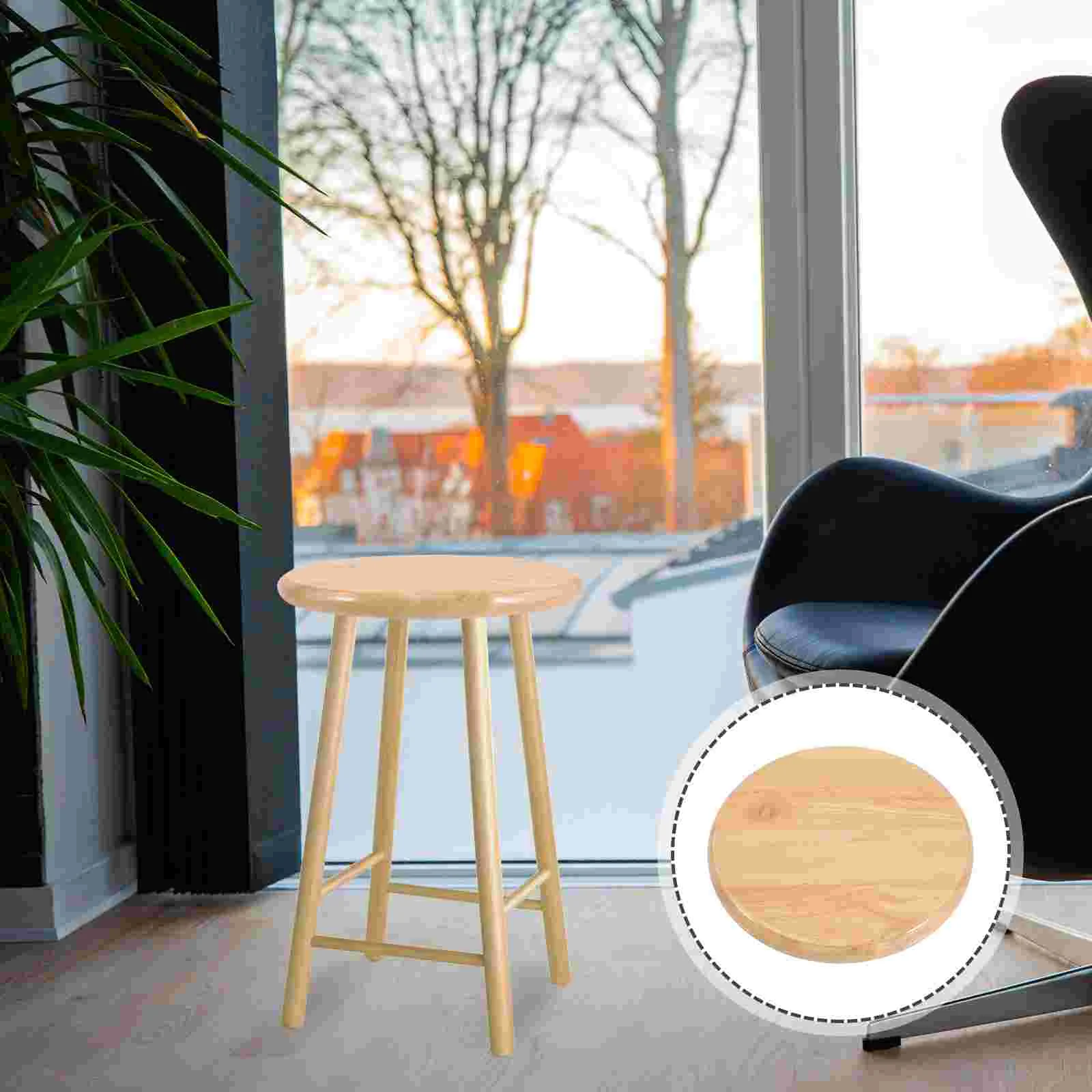 Remplacement de tabouret de siège de chaise de bar, partie d'assise ronde en bois, serrure de cabanon en bois, piste supérieure de porte, tabouret de bar pour enfants, marche rustique