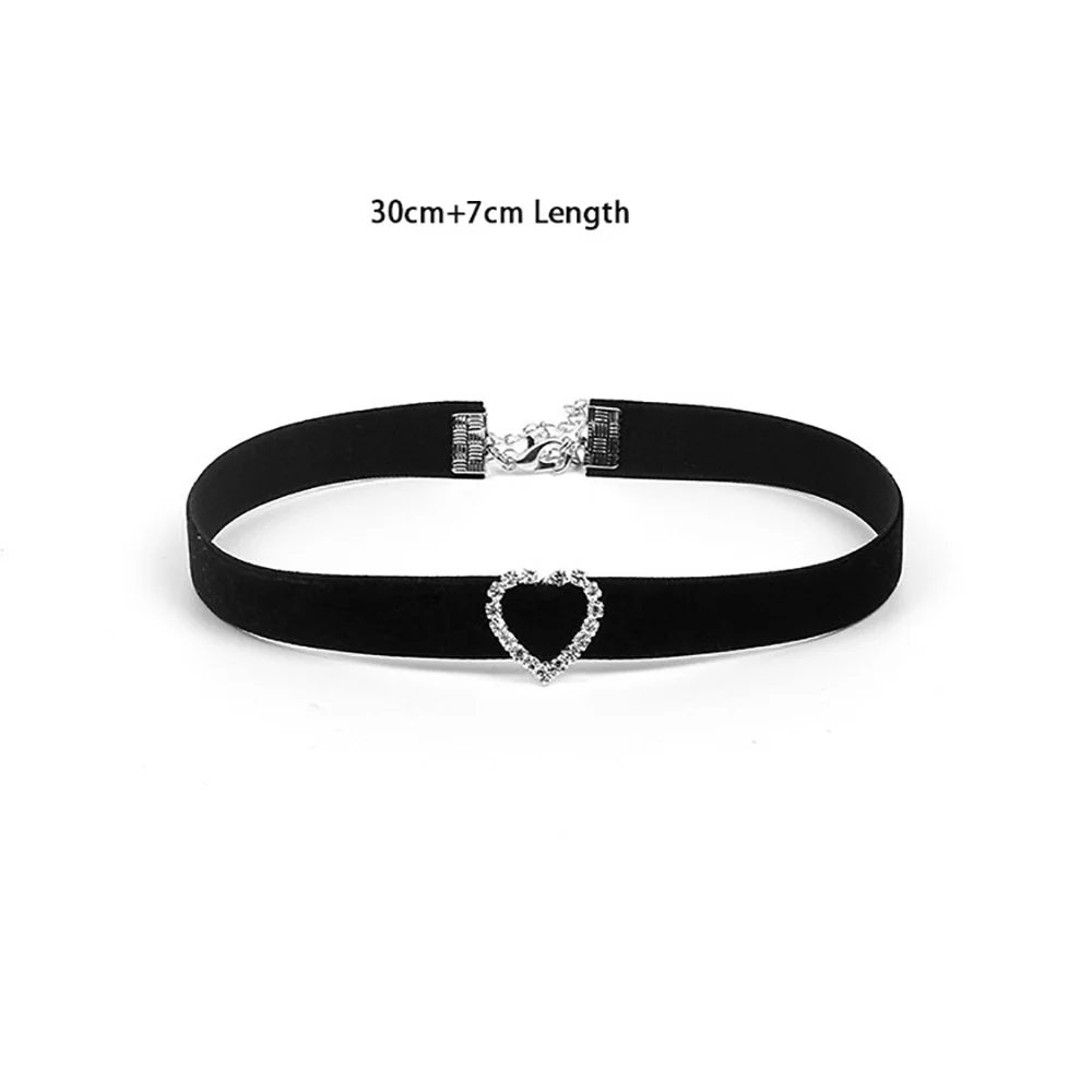 Koreanische Mode Schwarz Leder Samt Halsband Halskette Punk Gothic Schmuck Halsband Vintage Goth Halskette für Frauen Geschenke Collier – Detail 1