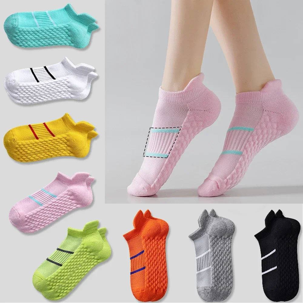 Women Cycling Sports Ankle Socks Cotton Anti Slip Sports Soccer Running Hiking Bicycle Sock Camping Football Basketball Socks