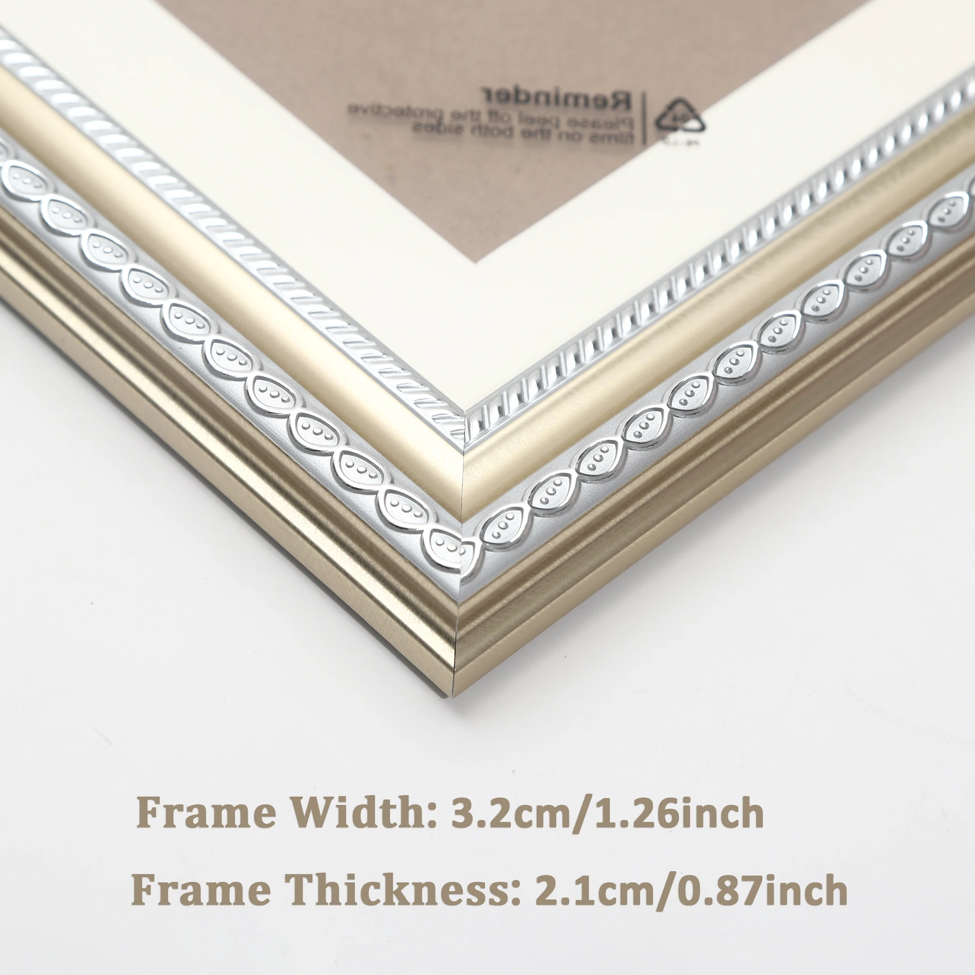 2 Pack Antique Two-Tone Picture Frames With Mat