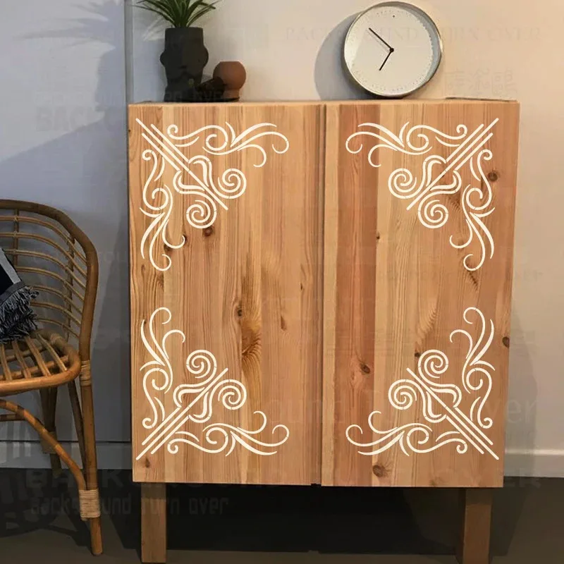 Stencil For Wall Decor Borders 30cm-40cm Large Painting Paint Niche Furniture Template Door Corner Find Line Vintage Retro