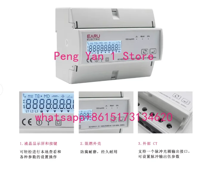 EA7321C-CT-80A (WiFi model) Three-phase two-way meter KWh monitor
