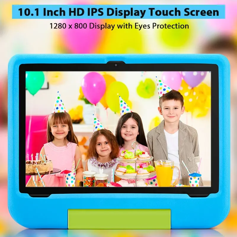 Tableta Android 15, детский планшет, 10,1 дюйма, 8 ГБ ОЗУ + 64 ГБ ПЗУ, четырехъядерный процессор с Wi-Fi, обучающие образовательные игры, планшеты, детские подарки