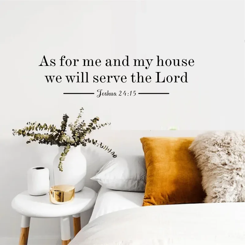 Wall Decals Joshua 24:15 Bible Verses Lord Quotes Stickers Removable Vinyl Word Bedroom Murals Home Decor Poster #444