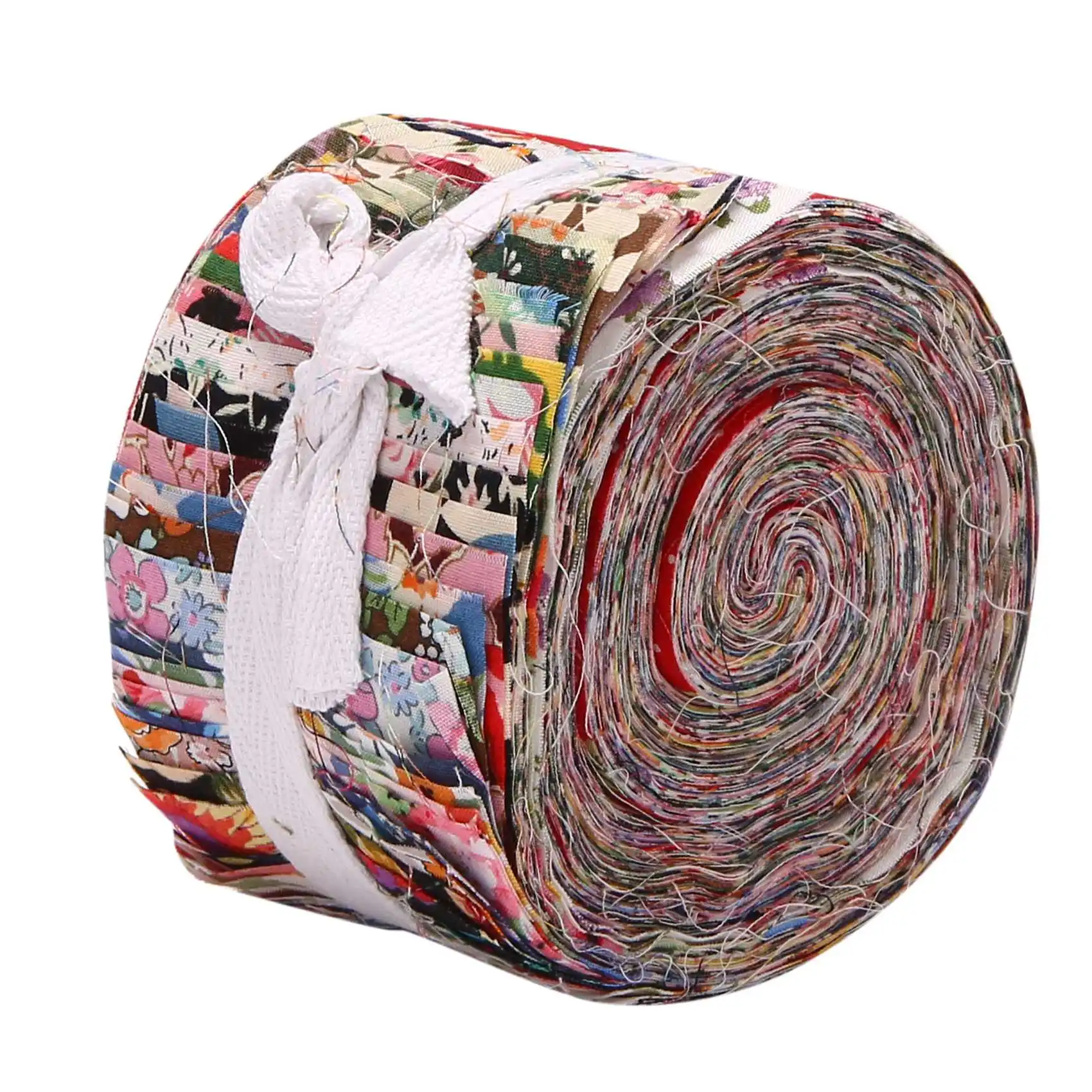 AEB1-Fabric Strips Roll Jelly Fabric Bundles Fabric Quilting Strips Roll Up Flower Precut Patchwork With Assorted Patterns