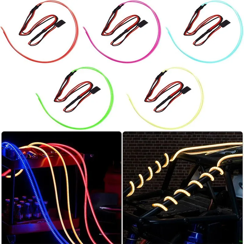 Flexible Cuttable LED Strip Lights Multi-Color for 1/18 1/24 RC Crawler Axial SCX24 Traxxas TRX4M UTB18 FCX24 FCX18 Upgrade Part