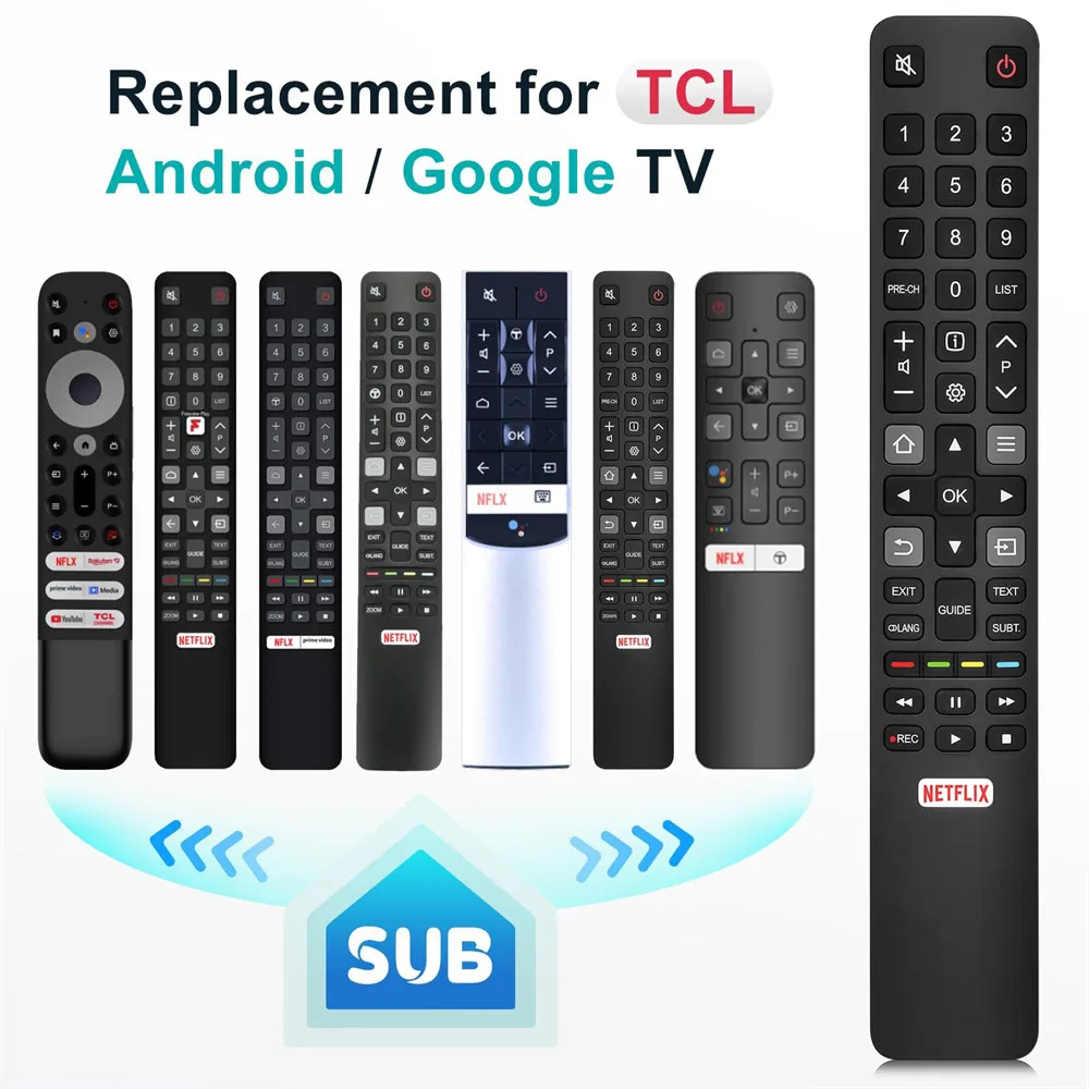 جهاز تحكم عن بعد بديل RC802N لتلفزيون TCL 4K HDTV P20 Series C2 Series 49C2US 55C2US 65C2US 75C2US YAI2 تلفزيونات ذكية