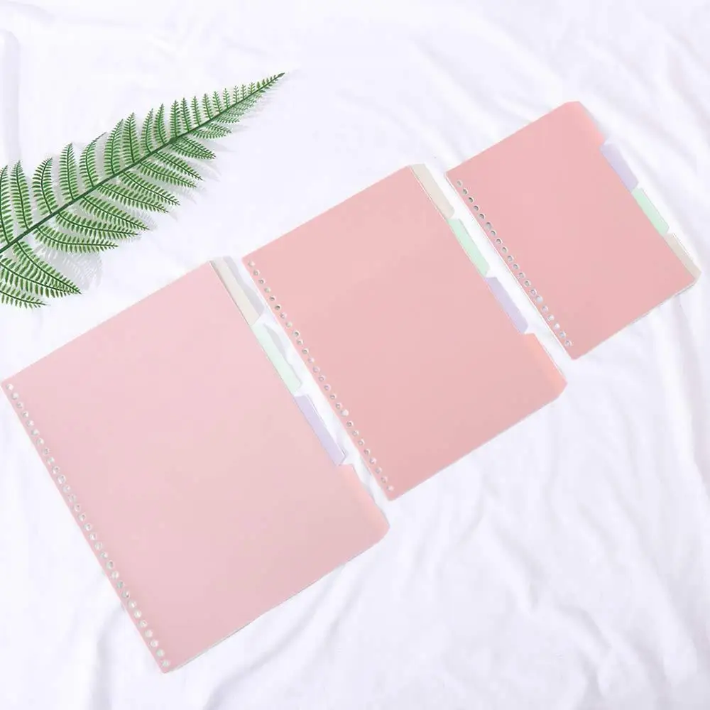 4Pcs/Set B5 A5 A4 Binder Index Dividers Index Page for Loose-leaf Scrapbook Coil Book Notebook Separator Page Office Supplies