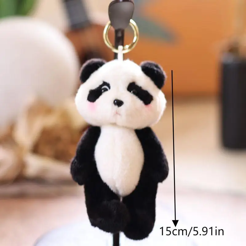 Porte-clés en peluche petit Panda mignon, poupée d'animal en peluche de dessin animé, jouets en peluche, pendentif de sac à dos, décoration suspendue, cadeaux