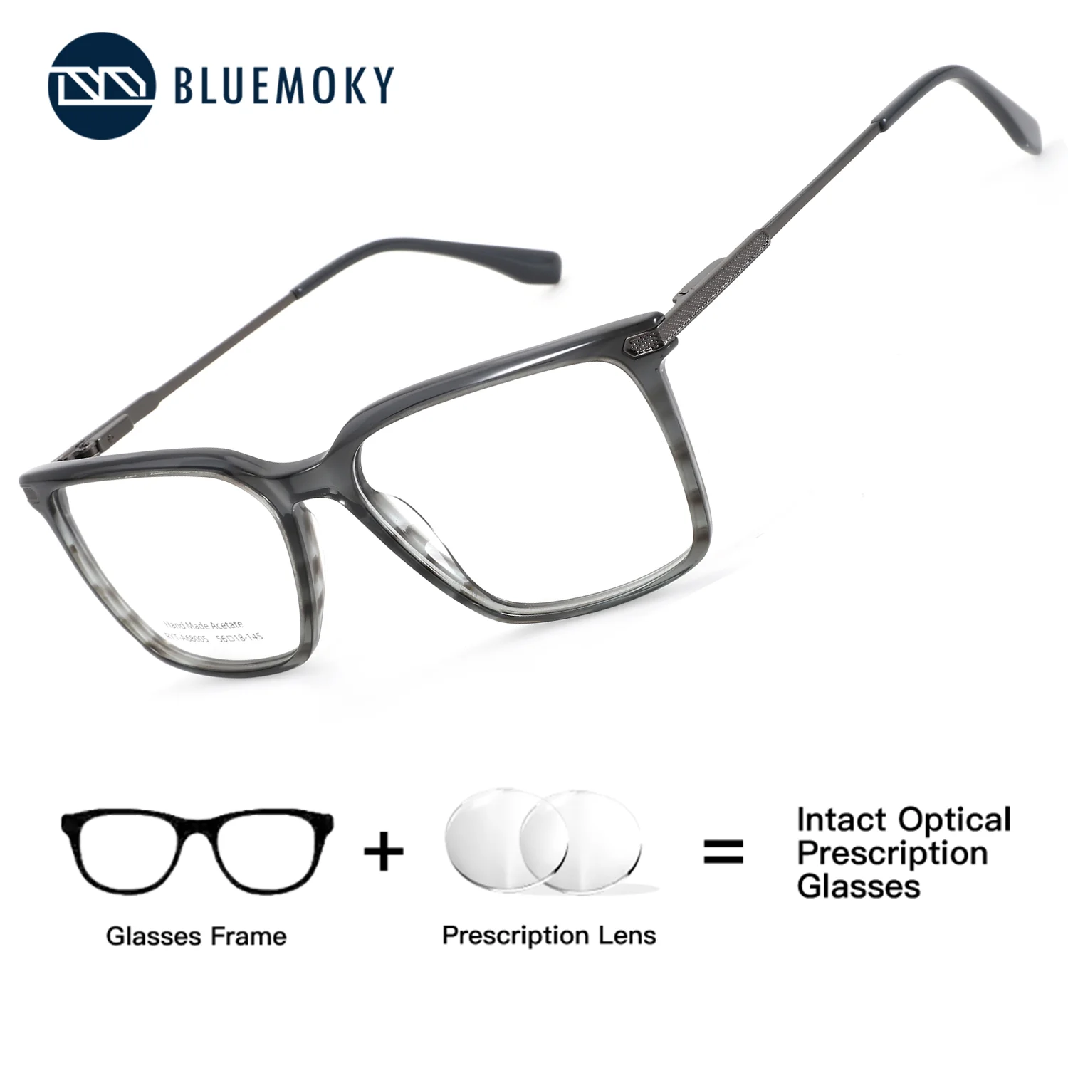 

BLUEMOKY Square Prescription Glasses for Men Anti Blue Light Photochromic Men's Glasses for Sight Optical Lenses