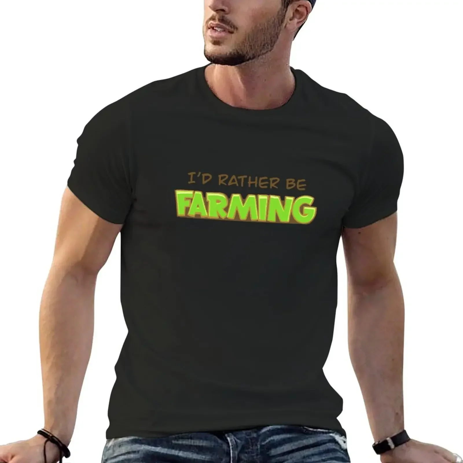 

I’d rather be farming T-Shirt anime clothes boys whites rapper graphic tees fitted t shirts for men