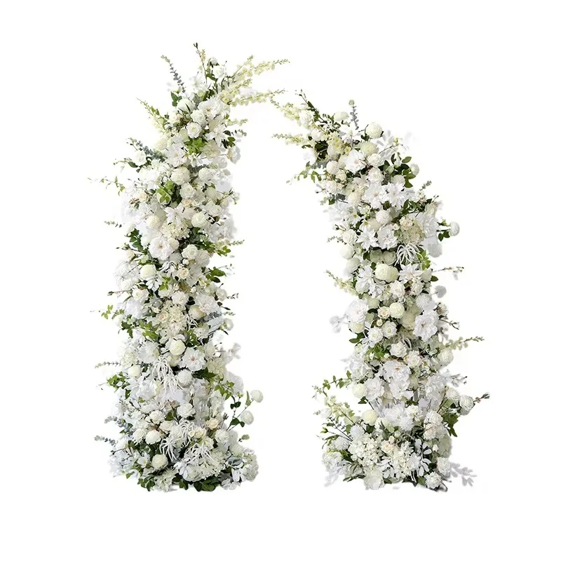 Wedding Decoration Prop Background Artificial Flower with Frame White Wedding Arch Flowers