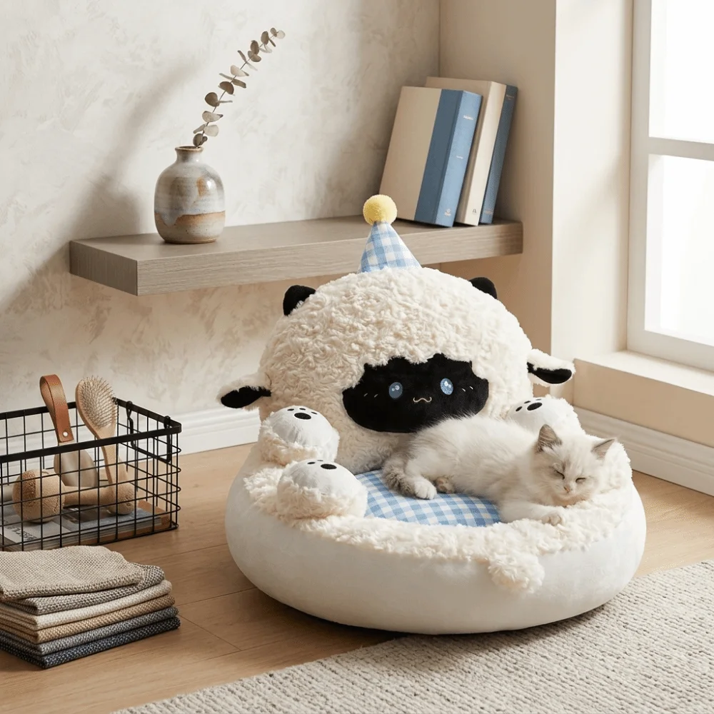 Cozy Sitting Thickened Floor Cushion Soft Fabric Seat Pad Cartoon Appearance Waist Support Floor Pouf Bay Window