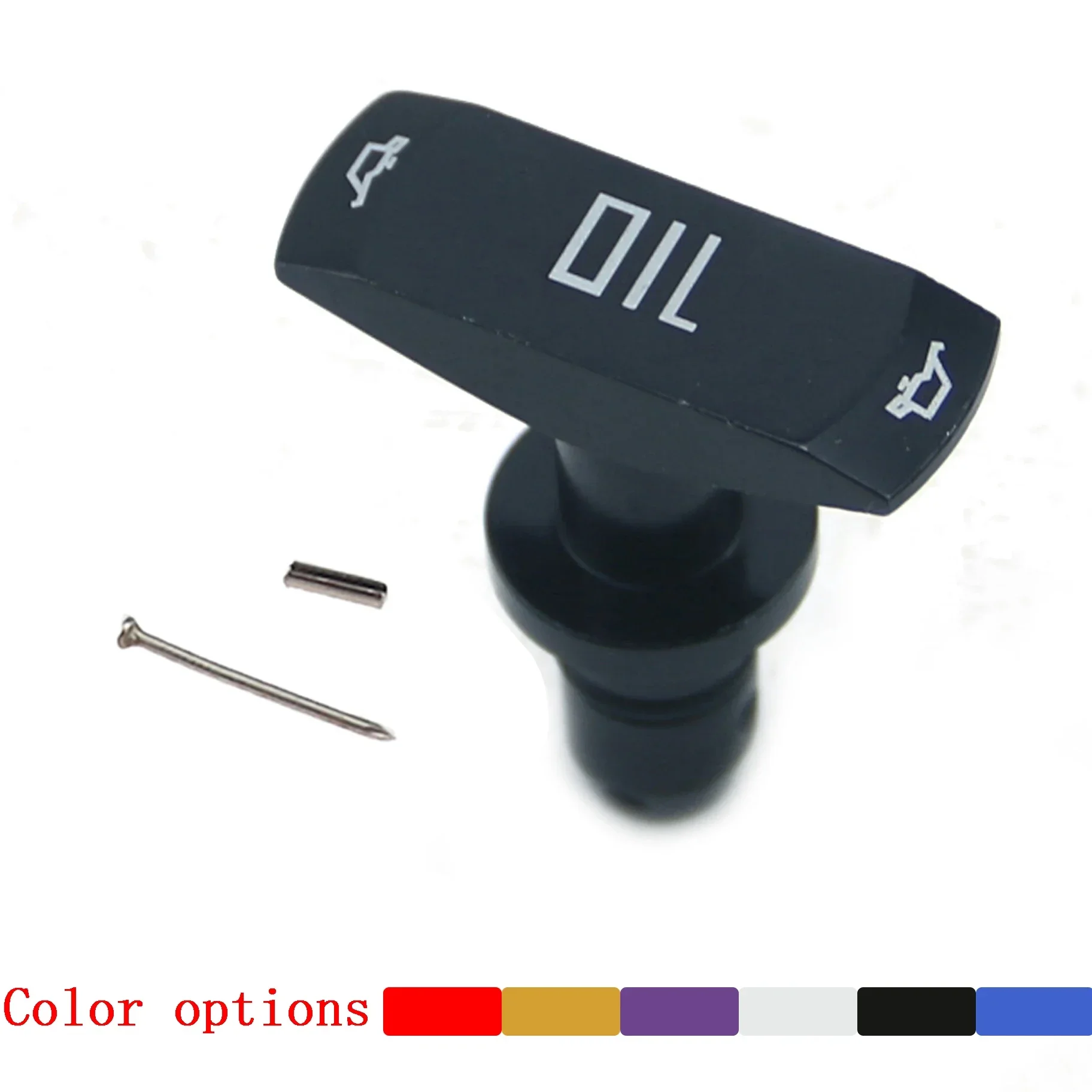 Universal Aluminum Alloy Oil Dipstick Pull Handle - Brand New, Available in Black, Blue, & Red for Automobile Replacement