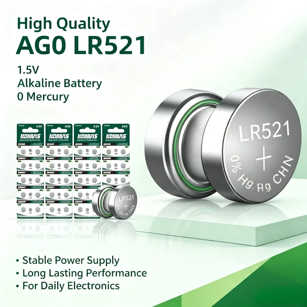 5-200 Stück LR521 AG0 LR63 1,5V Alkaline Batterien Knopfzellen SR521SW 379A 379 D379 SR63 für Uhren, Taschenrechner, Spielzeug, LED-Leuchten