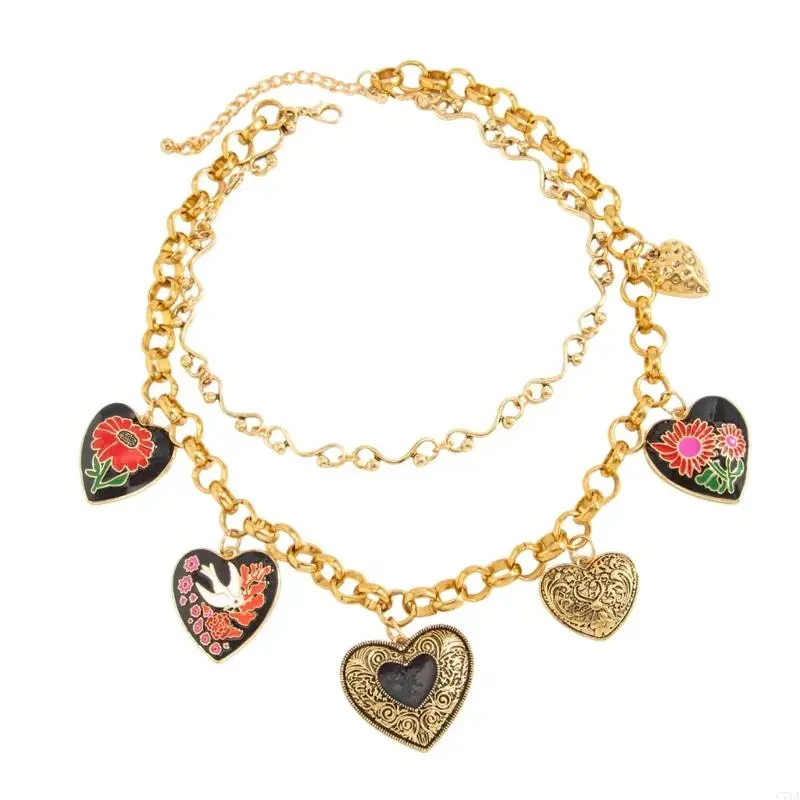High Quality Rust Proof Metal Stackable Necklace Oil Drop Process Vintage Look Neck Accessory Comfortable All Day Use C71A