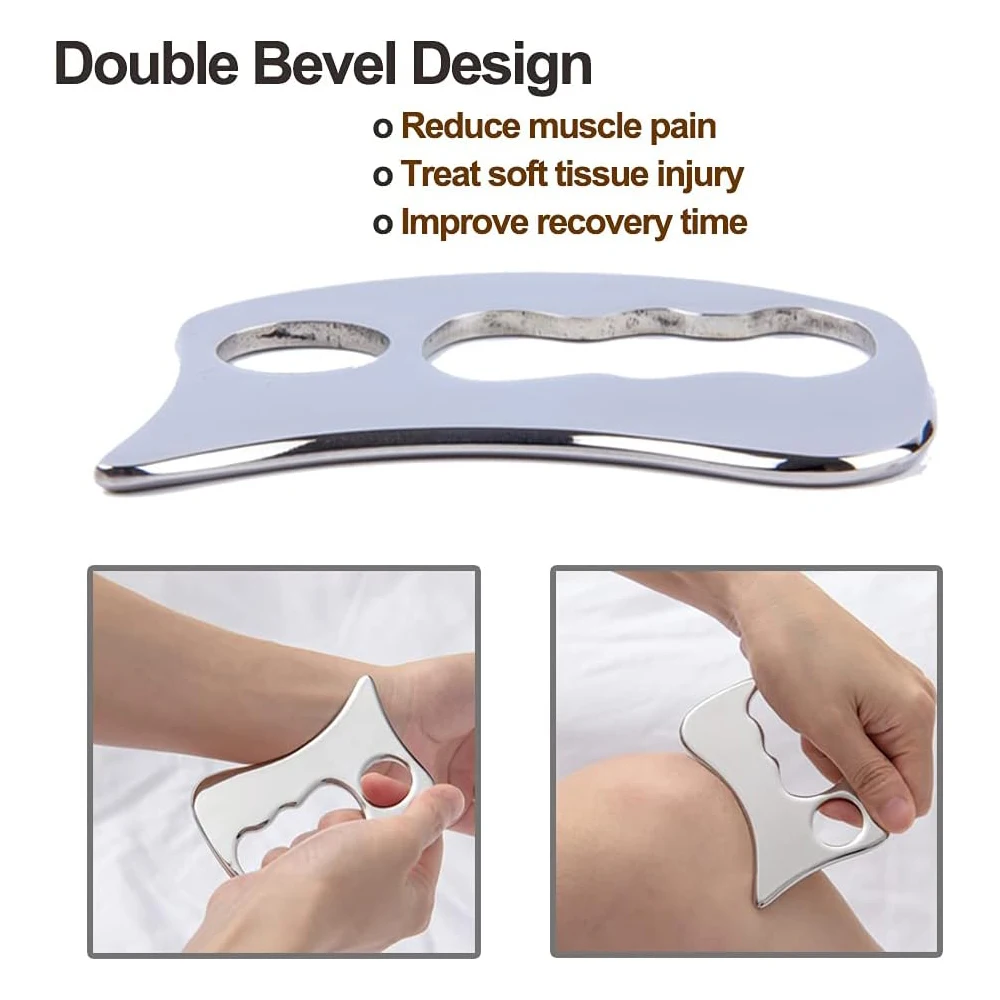 Roestvrij staal Gua Sha Schrapen Massage Tool IASTM Tool voor rug, benen, armen Schraper, anti-cellulitis, spiermassage Ontspanning