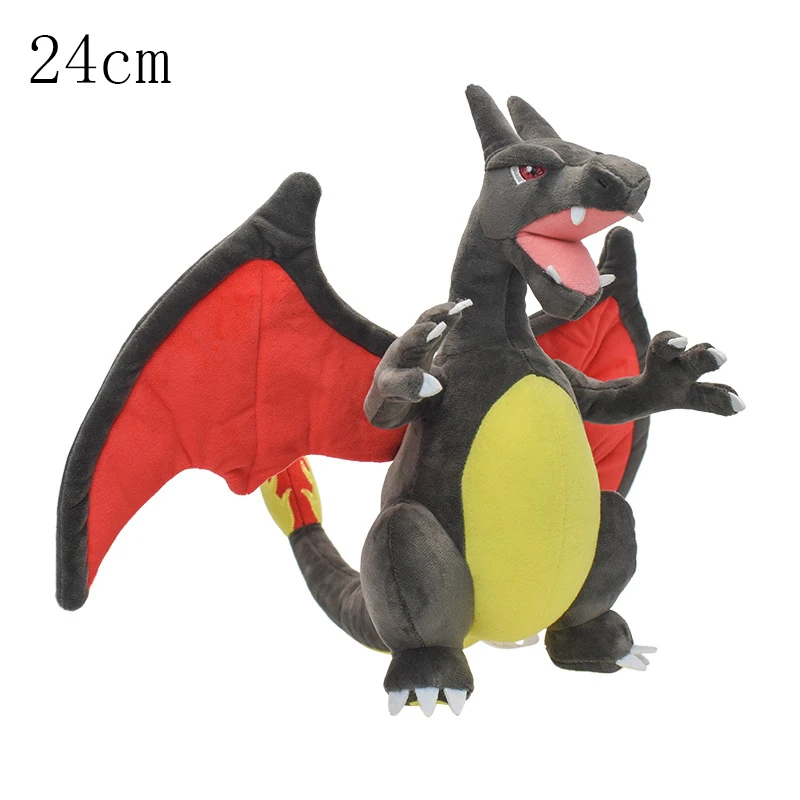 Pokemon Plush Shiny Black Charizard Pluszowa zabawka Pokemon Mega Evolution X & Y Charizard Miękka wypchana lalka Charizard do spania Prezent dla dziecka