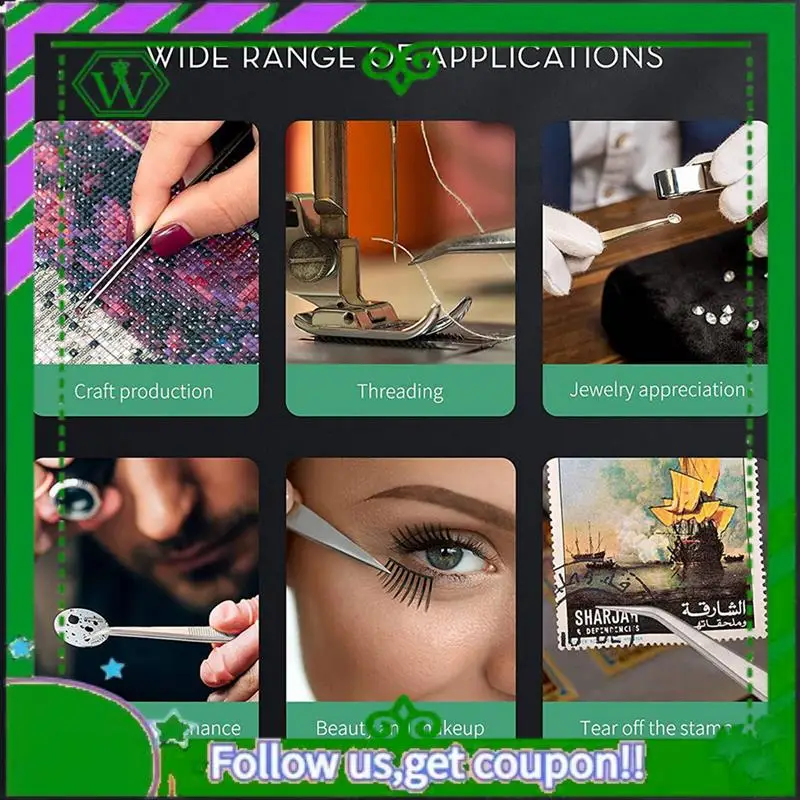

Latest-8 Pieces Precision Soldering Tweezer ESD Anti-Static Industrial Electronic Tweezers Tool Set For Jewelry Makeing Craft