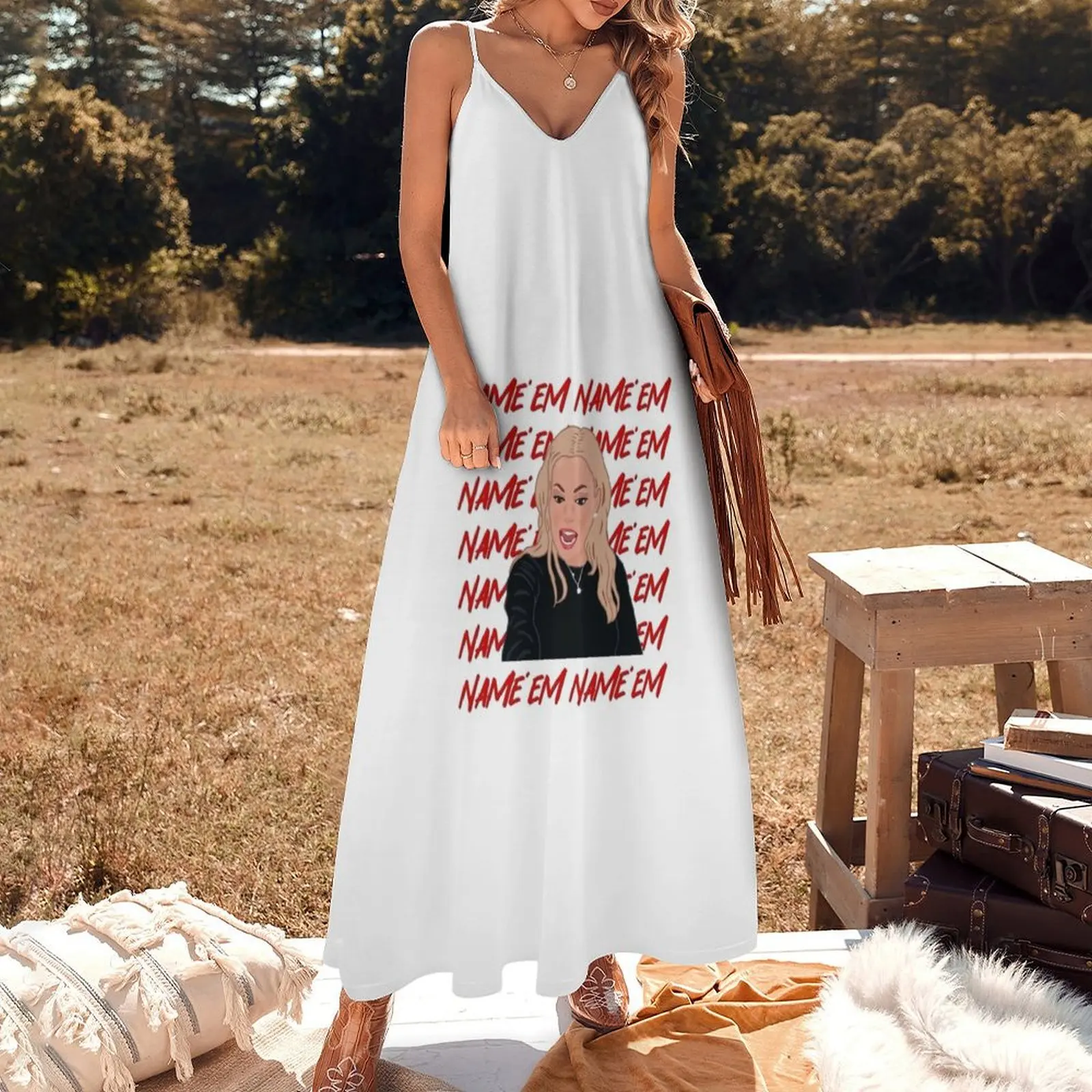 Sutton Stracke The Real Housewives of Beverly Hills Name’em Sleeveless Dress luxury woman party dress dress korean style