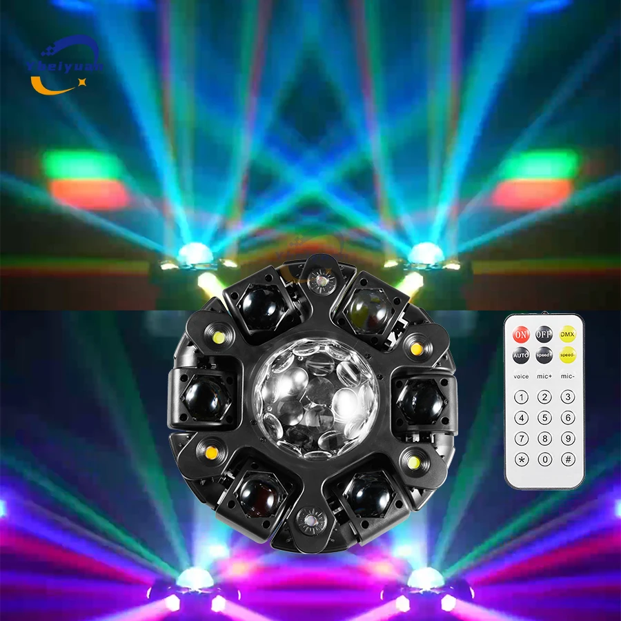 120W RGBW Beam Magic Ball Moving Head Light With DMX512 Remote Control Suitable for Disco DJ Stage KTV Bar Christmas Party Light