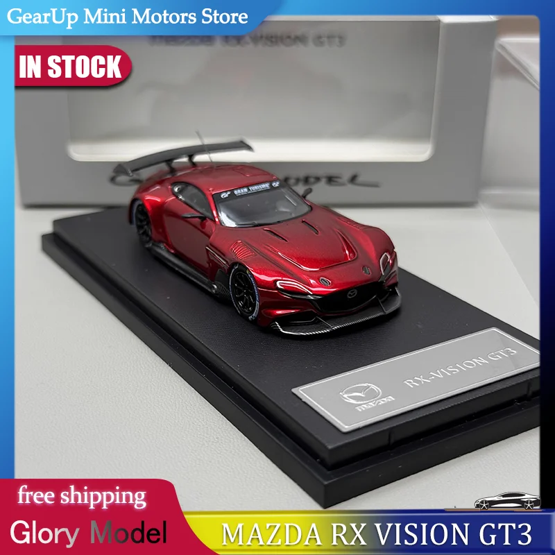 

New In Stock Glory Model 1:64 Mazda Rx Vision Gt3 Limited Opening Hood Toy For Muscle Alloy Miniature Car Model Diecast Car Toys