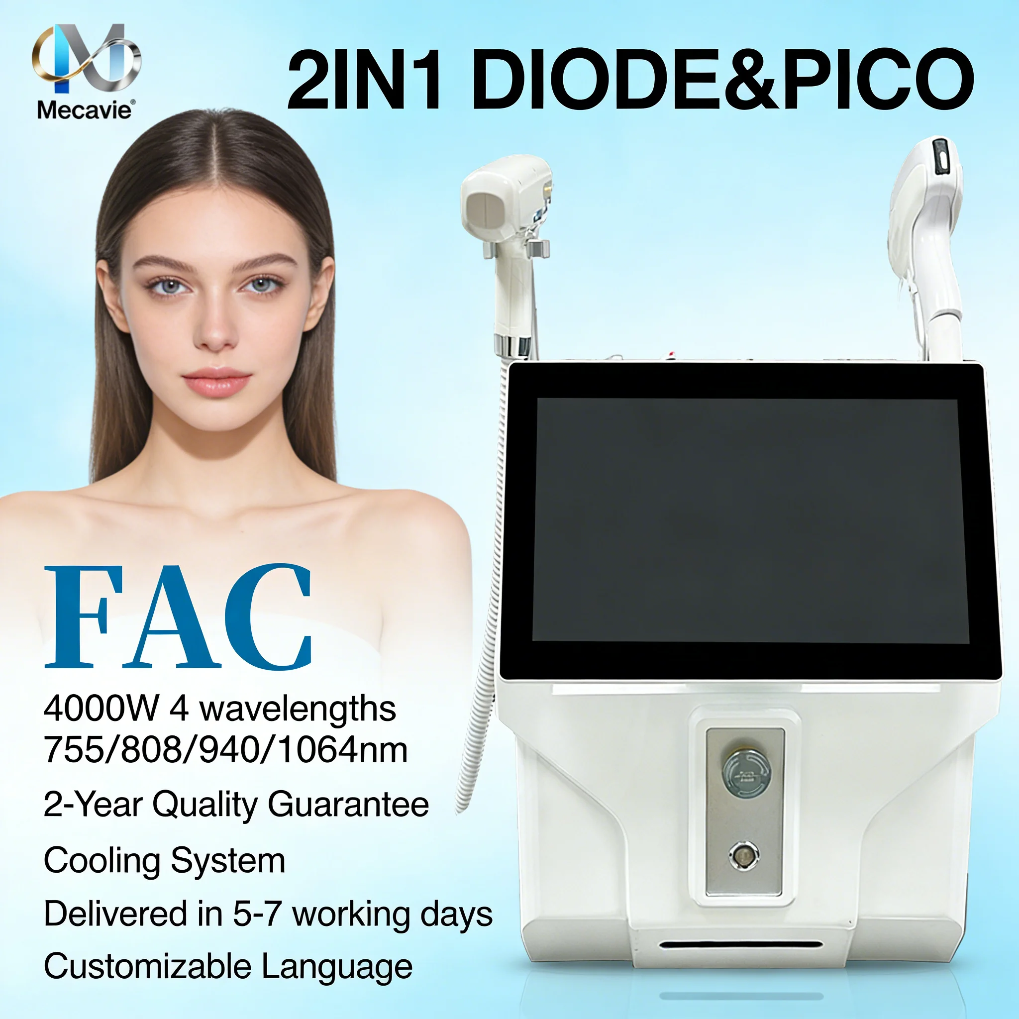 

Многофункциональное диодное и пикосекундное лазерное оборудование 4000 Вт для перманентного удаления волос и безопасного удаления татуировок, профессиональное косметологическое оборудование