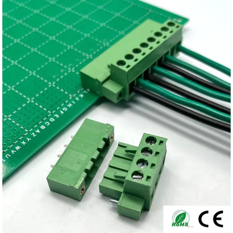 

10Sets plug-in terminal block 2EDGKM-5.08mm with ear fixing screw PCB connector 2p-24pin