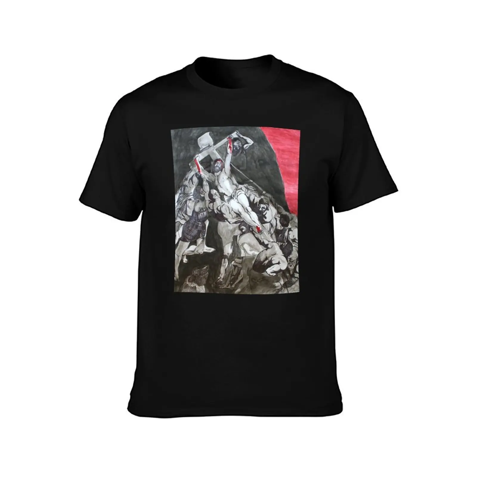 Rubins Study T-Shirt, Summer Casual Cotton Tee, Oversized Streetwear Tops, Vintage Graphic Print, Loose Fit Short Sleeve
