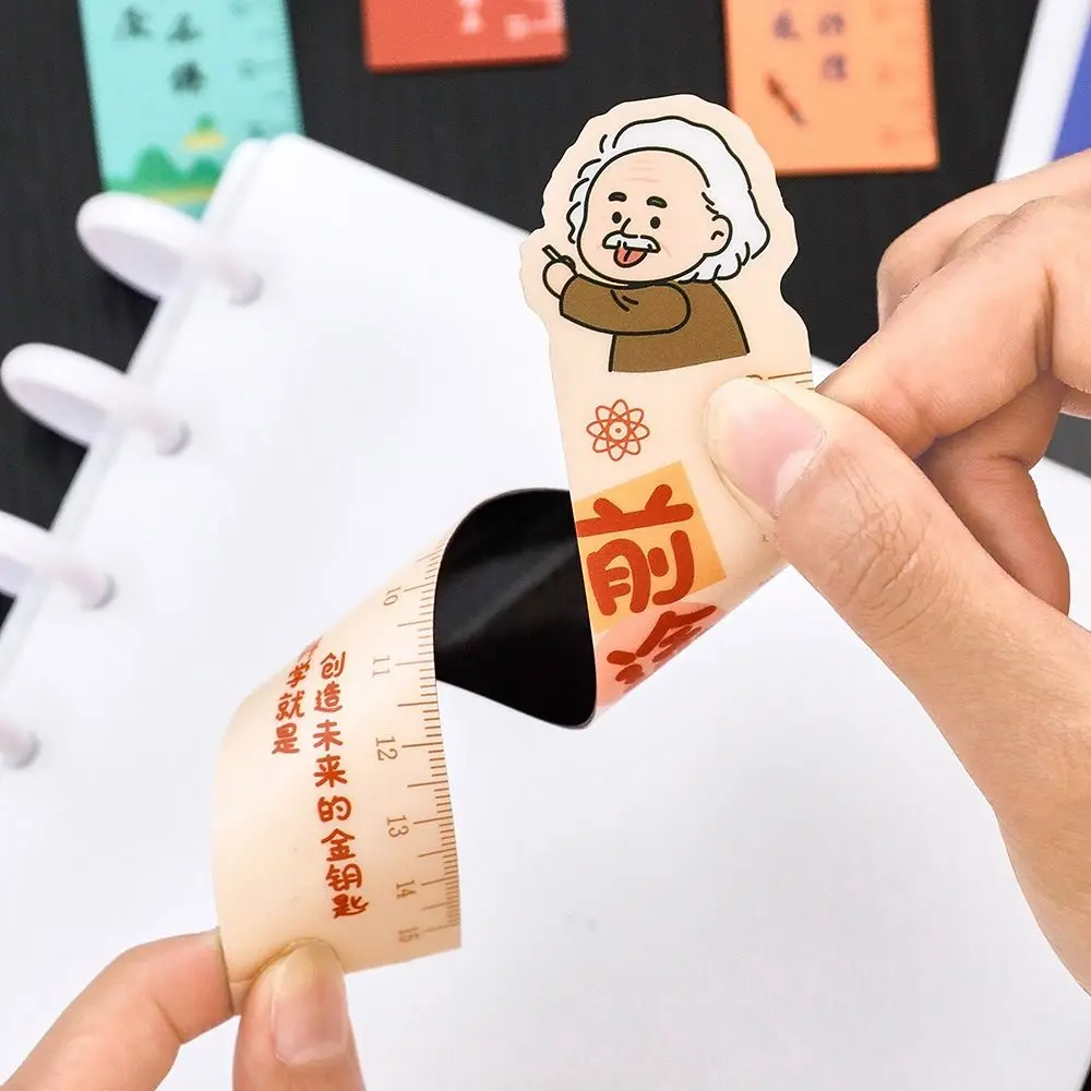 Creative Cartoon Straight Ruler Bookmarks Painting 15cm Scale Ruler Bendable Learn Kawaii Stationery Office School Supplies