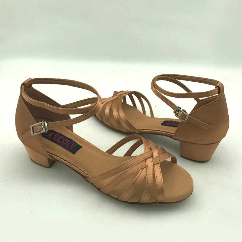 

Обувь для латинских танцев для девочек, туфли для бальных танцев сальсы белого цвета 6801DTN на удобной стельке