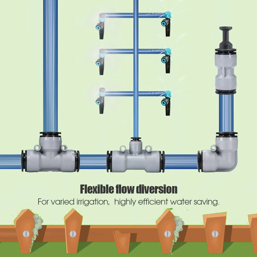 1/2 "PE موصل الخرطوم حديقة الدفيئة بالتنقيط سقي أنبوب تركيبات ل OD-16mm أنابيب الري المشتركة المحملة مستقيم الكوع التوصيل #4